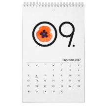 Minimalistische zwart-wit met rode oranje klaproos