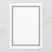 Minimalistische zwart-wit minimalistische bruiloft menu (Achterkant)