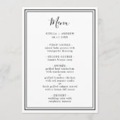 Minimalistische zwart-wit minimalistische bruiloft menu (Voorkant)