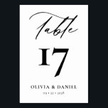 Minimalistische zwart wit moderne bruiloft kaart<br><div class="desc">Verhoog uw huwelijksreceptie met onze minimalistische zwart-wit moderne huwelijkstafelnummers, een slanke en stijlvolle toevoeging die het moderne design naadloos combineert met tijdloze elegantie. Elk tabelnummer in dit collectie heeft een minimalistisch zwart-wit kleurenschema, wat verfijning en veelzijdigheid uitstraalt als aanvulling op elk huwelijksthema of kleurenpalet. Deze met precisie vervaardigde tabelnummers beschikken...</div>