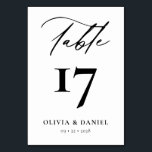 Minimalistische zwart wit moderne bruiloft kaart<br><div class="desc">Verhoog uw huwelijksreceptie met onze minimalistische zwart-wit moderne huwelijkstafelnummers, een slanke en stijlvolle toevoeging die het moderne design naadloos combineert met tijdloze elegantie. Elk tabelnummer in dit collectie heeft een minimalistisch zwart-wit kleurenschema, wat verfijning en veelzijdigheid uitstraalt als aanvulling op elk huwelijksthema of kleurenpalet. Deze met precisie vervaardigde tabelnummers beschikken...</div>