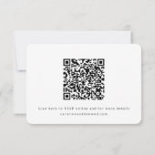 Minimalistische zwart wit moderne elegante bruilof RSVP kaartje (Achterkant)