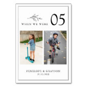 Minimalistische zwart-wit moderne foto bruiloft kaart (Voorkant)