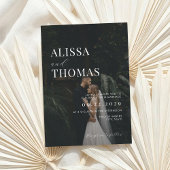 Minimalistische zwart-wit moderne foto bruiloft kaart