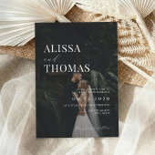 Minimalistische zwart-wit moderne foto bruiloft kaart