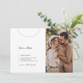Minimalistische zwart-wit moderne foto save the date (Staand voorkant)