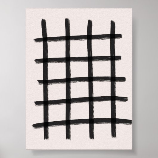 Minimalistische zwart-wit moderne kunst aan de muu poster (Voorkant)