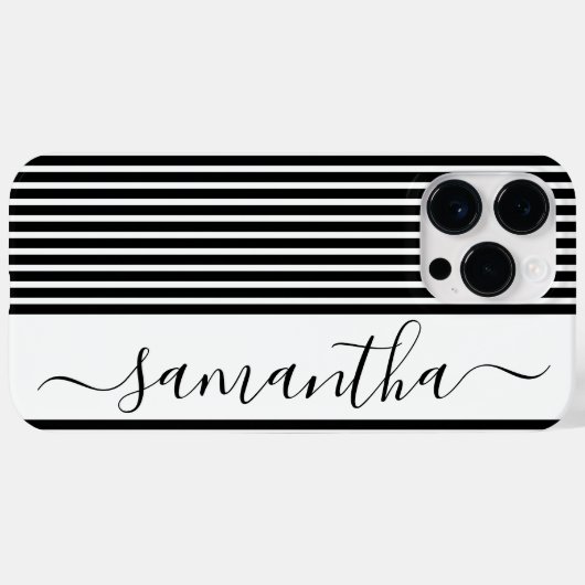 Minimalistische zwart-wit moderne Mate Iphone Case (Achterkant (horizontaal))