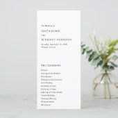 Minimalistische Zwart-Wit Moderne Trouwdag Programmakaart (Staand voorkant)