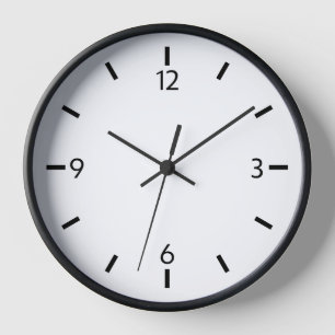 Minimalistische zwart-wit moderne wandklok