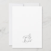 Minimalistische zwart-wit monogram bruiloft kaart (Achterkant)