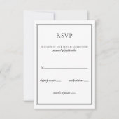 Minimalistische zwart-wit monogram bruiloft rsvp (Voorkant)