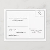 Minimalistische zwart-wit monogram bruiloft rsvp uitnodiging briefkaart (Achterkant)