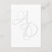 Minimalistische zwart-wit monogram chique bruiloft informatiekaartje (Achterkant)