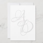 Minimalistische zwart-wit monogram chique bruiloft kaart (Achterkant)