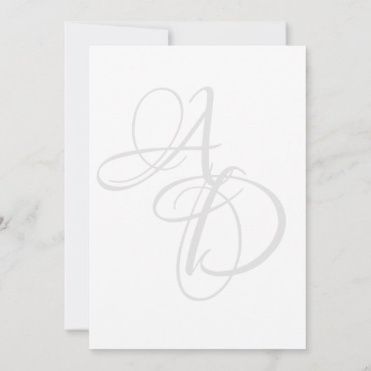 Minimalistische zwart-wit monogram chique bruiloft save the date (Achterkant)