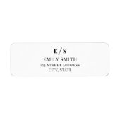 Minimalistische zwart-wit monogram etiket (Voorkant)