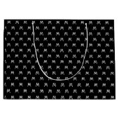 Minimalistische zwart-wit monogram groot cadeauzakje (Voorkant)