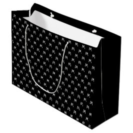 Minimalistische zwart-wit monogram groot cadeauzakje