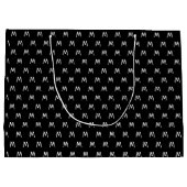 Minimalistische zwart-wit monogram groot cadeauzakje (Achterkant)
