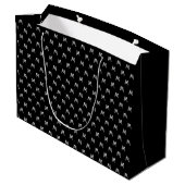 Minimalistische zwart-wit monogram groot cadeauzakje (Achterkant Gekanteld)