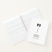 Minimalistische zwart-wit monogram notitieboek (Binnen)