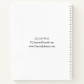 Minimalistische zwart-wit monogram notitieboek (Achterkant)