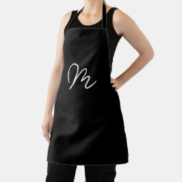 Minimalistische zwart-wit monogram schort