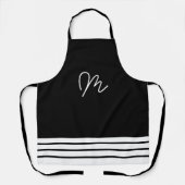 Minimalistische zwart-wit monogram schort (Voorkant)