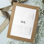 Minimalistische zwart-wit monogram uitnodigingen wikkel