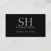 Minimalistische zwart-wit monogram visitekaartje (Voorkant)