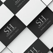 Minimalistische zwart-wit monogram visitekaartje