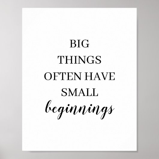 Minimalistische Zwart-Wit Motivatie Poster (Voorkant)