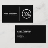 Minimalistische zwart-wit notaris ondertekenaar visitekaartje (Voorkant / Achterkant)