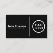 Minimalistische zwart-wit notaris ondertekenaar visitekaartje (Voorkant)