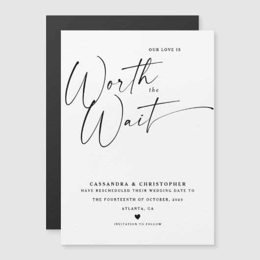 Minimalistische Zwart&Wit Opnieuw Geplande Save Th (Voorkant / Achterkant)