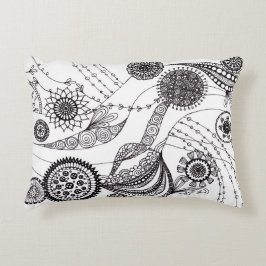 Minimalistische zwart-wit optische illusie lendenk accent kussen