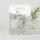 Minimalistische zwart-wit overlay foto bruiloft kaart (Staand voorkant)