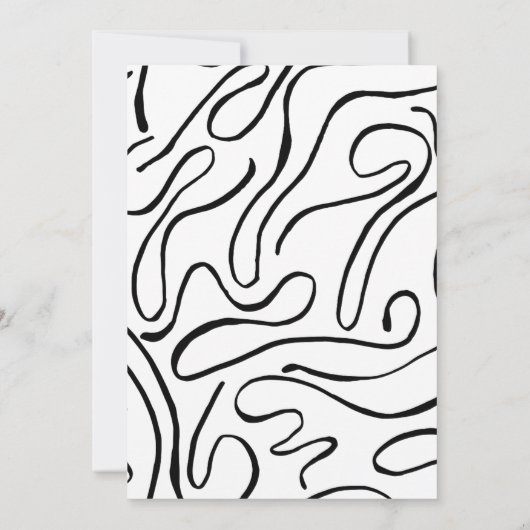 Minimalistische zwart-wit pensioenpartij kaart (Achterkant)