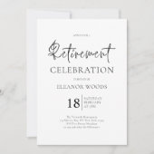 Minimalistische zwart-wit pensioenpartij kaart (Voorkant)