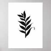 Minimalistische zwart-wit Plant illustratie Poster (Voorkant)