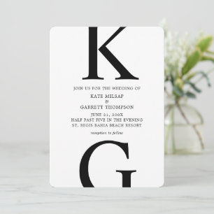 Minimalistische zwart-wit Polka Dot Wedding Kaart