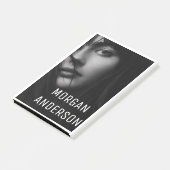 Minimalistische zwart-wit portretnaam Post-it N Post-it® Notes (Schuin)