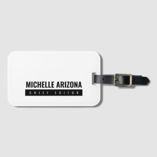 Minimalistische zwart-wit Professional Modern Bagagelabel