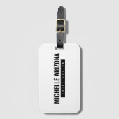 Minimalistische zwart-wit Professional Modern Bagagelabel (Voorkant (verticaal))