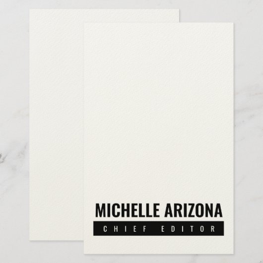 Minimalistische zwart-wit Professional Modern Briefpapier (Voorkant / Achterkant)