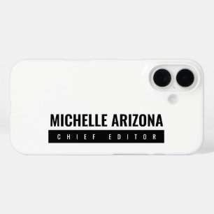 Minimalistische zwart-wit Professional Modern iPhone 16 Hoesje