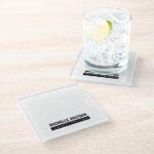 Minimalistische zwart-wit Professional Modern Glazen Onderzetter (Schuin)