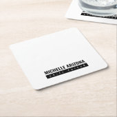 Minimalistische zwart-wit Professional Modern Kartonnen Onderzetters (Schuin)