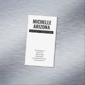 Minimalistische zwart-wit Professional Modern Magnetisch Visitekaartje (Voorbeeld)